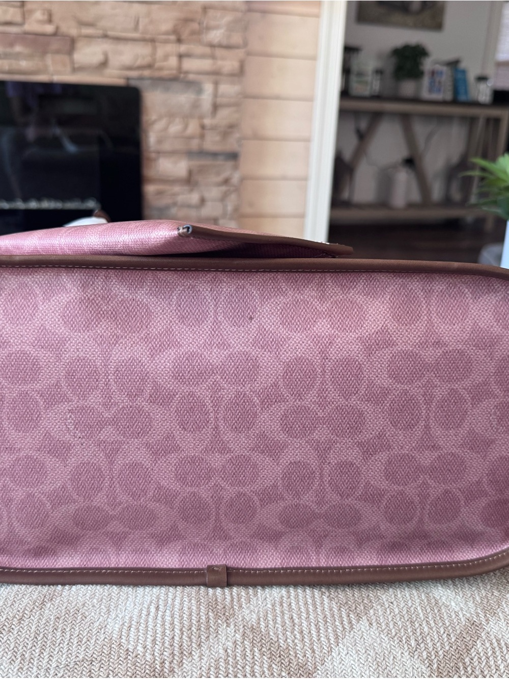 Coach Pink Signature Taxi Tote with Matching Pouch / Pink Sable - Picture 3 of 8